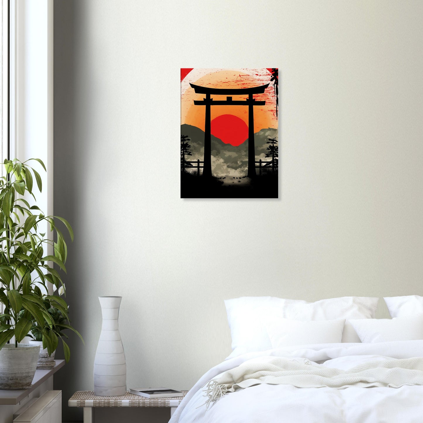 Japanischer Altar im Sonnenuntergang - Leinwand