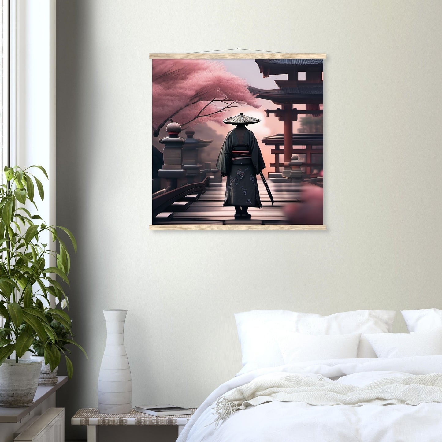 Samurai auf dem weg - Poster mit Leisten