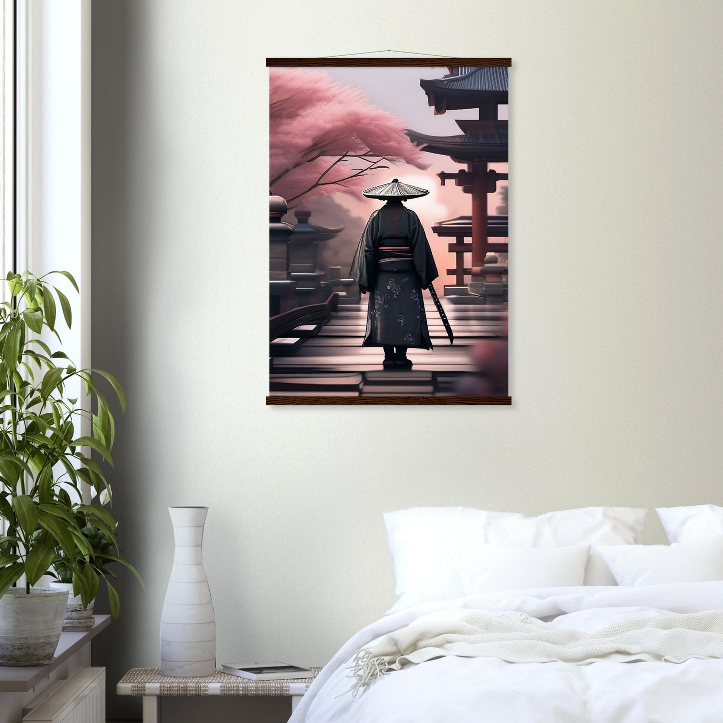 Samurai auf dem weg - Poster mit Leisten